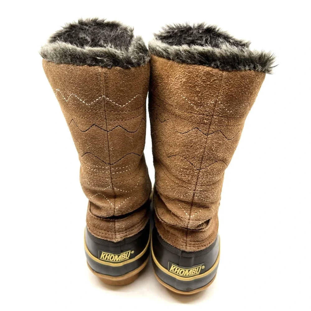 Khombu Women’s Annabel Snow Duck Boots Size 5.5M Brown Waterproof Fleece Lined